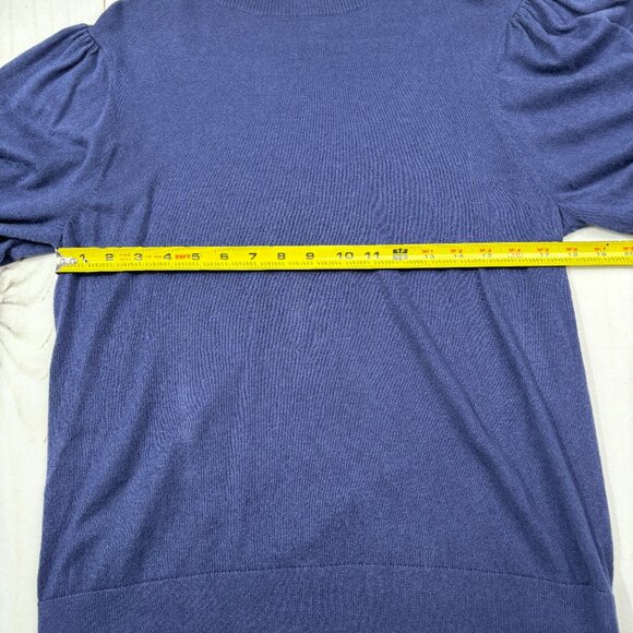 Puff Balloon Sleeve Halogen Navy Blue Short Sleeve Sweater Nordstrom XL Mock - Picture 8 of 13